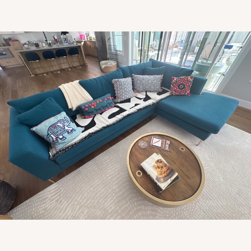 Used Anthropologie Blue 2 Piece Sectional for sale on AptDeco