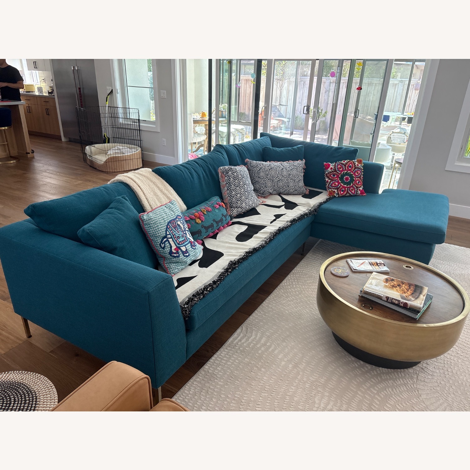 Anthropologie Blue 2 Piece Sectional - image-3