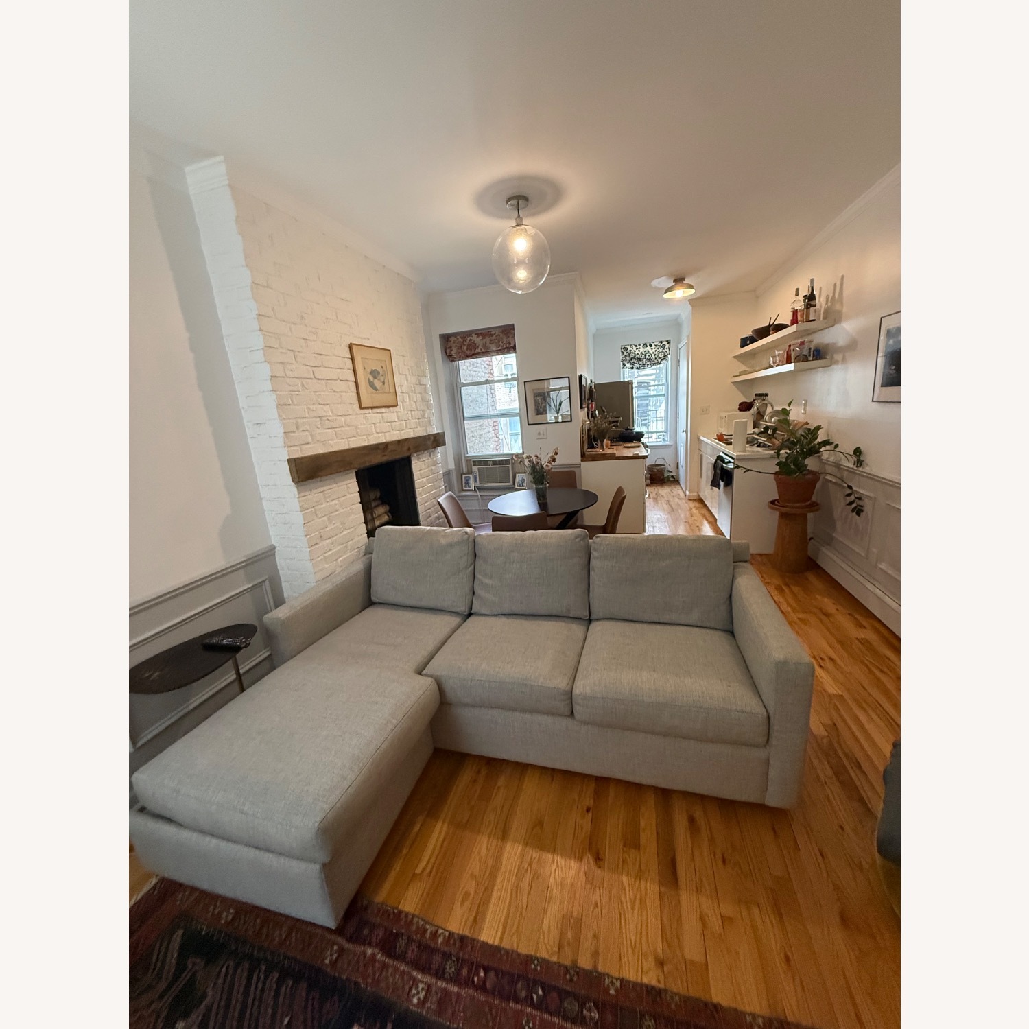 Crate & Barrel Light Gray 2 Piece Sectional - image-2