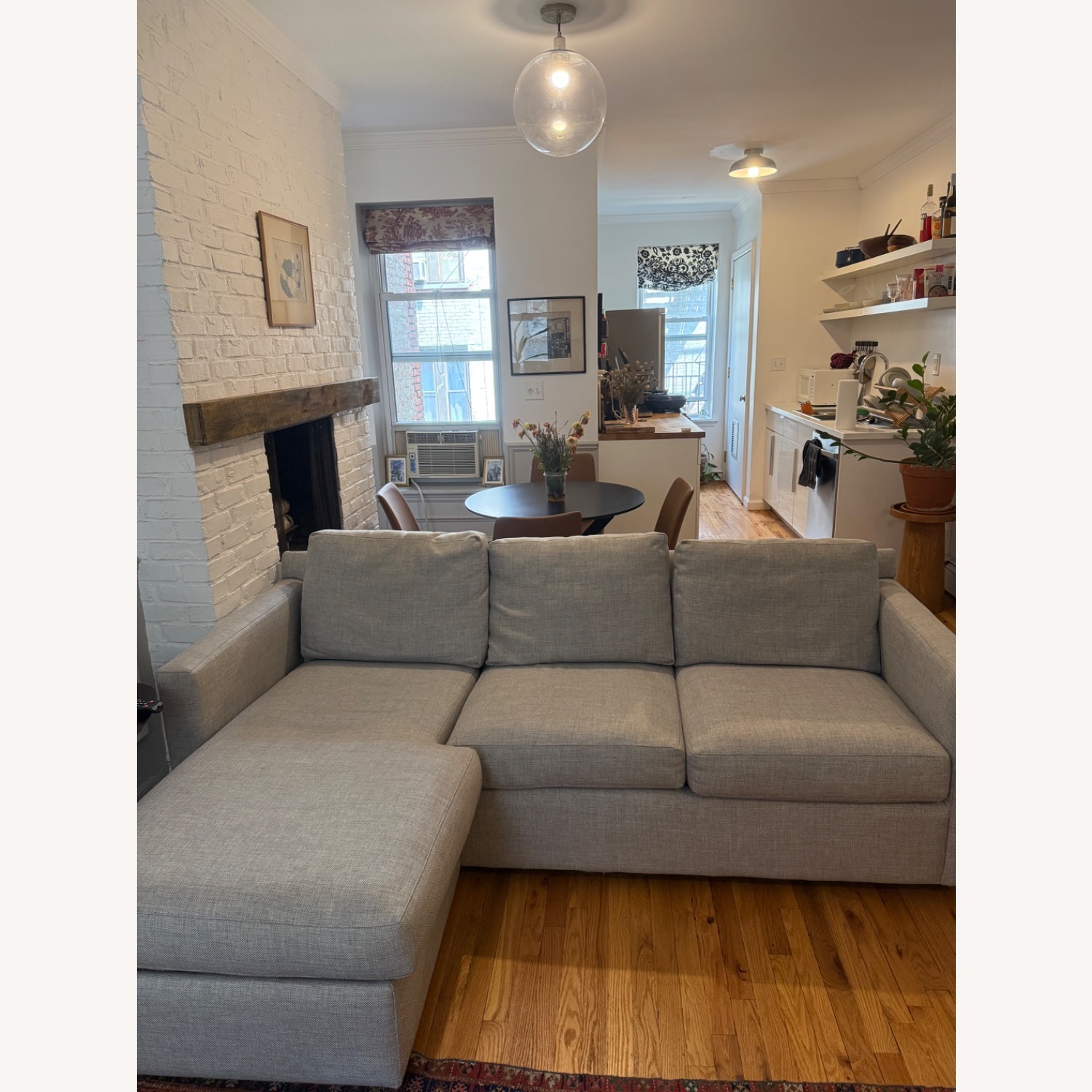 Crate & Barrel Light Gray 2 Piece Sectional - image-1