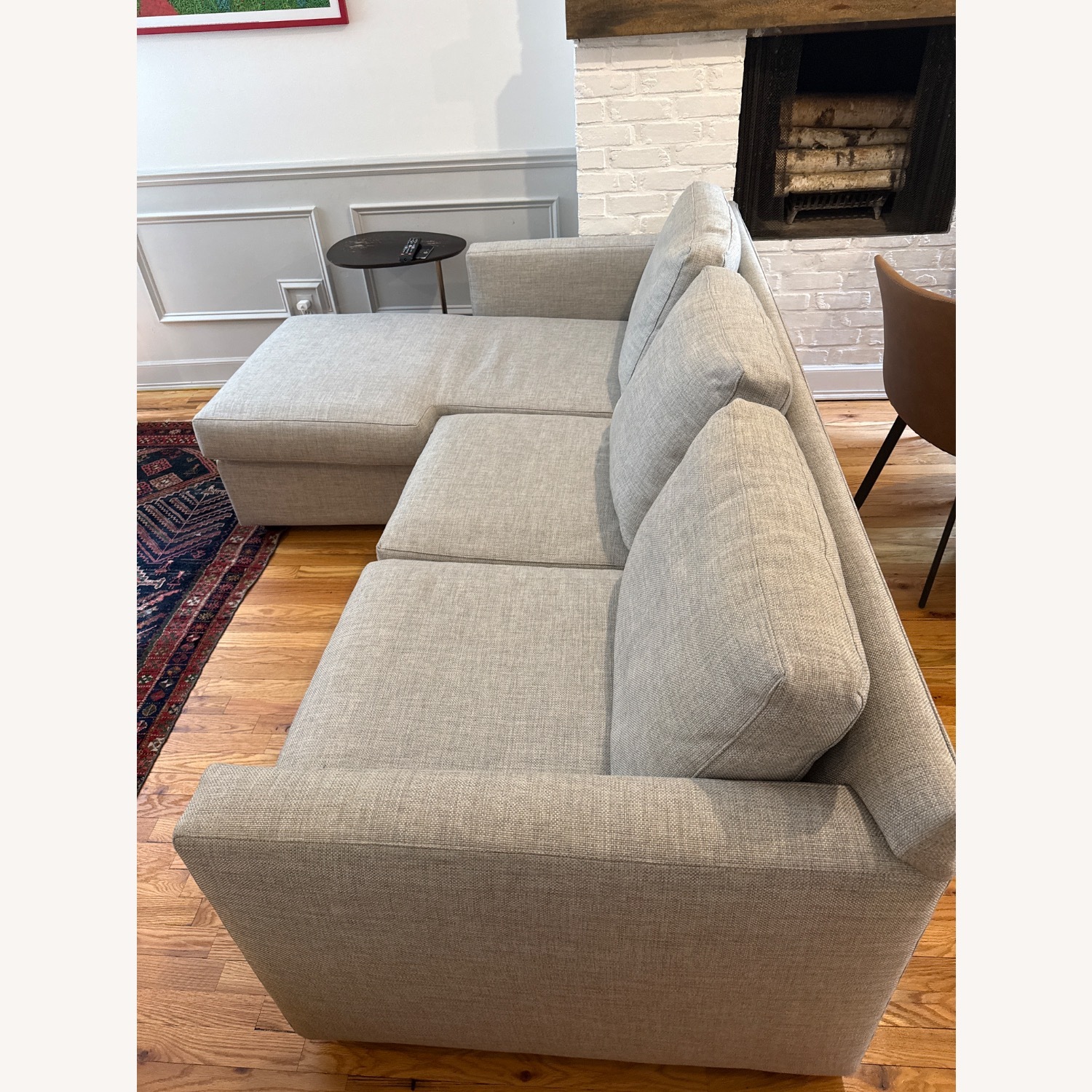 Crate & Barrel Light Gray 2 Piece Sectional - image-3