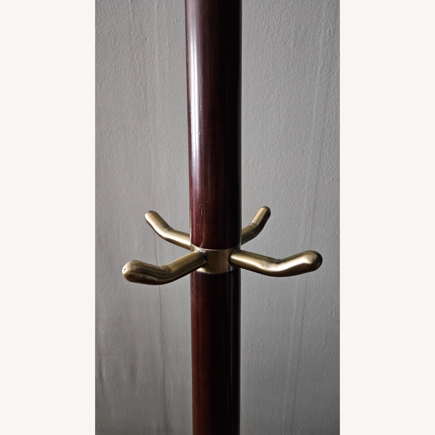 Solid Wood Coat Rack with Brass Hooks - image-3
