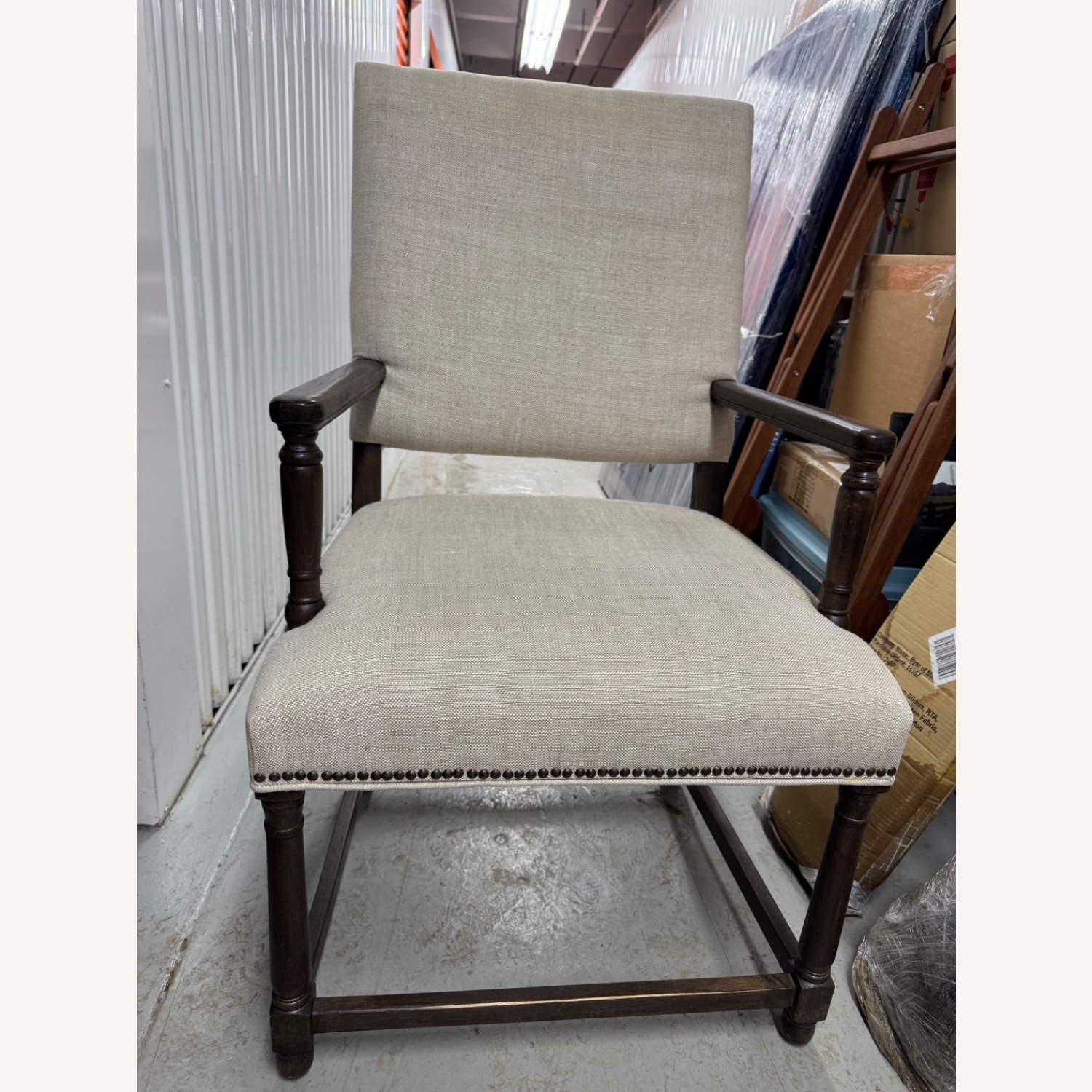 Restoration Hardware Natural Fabric Accent Chair - image-2