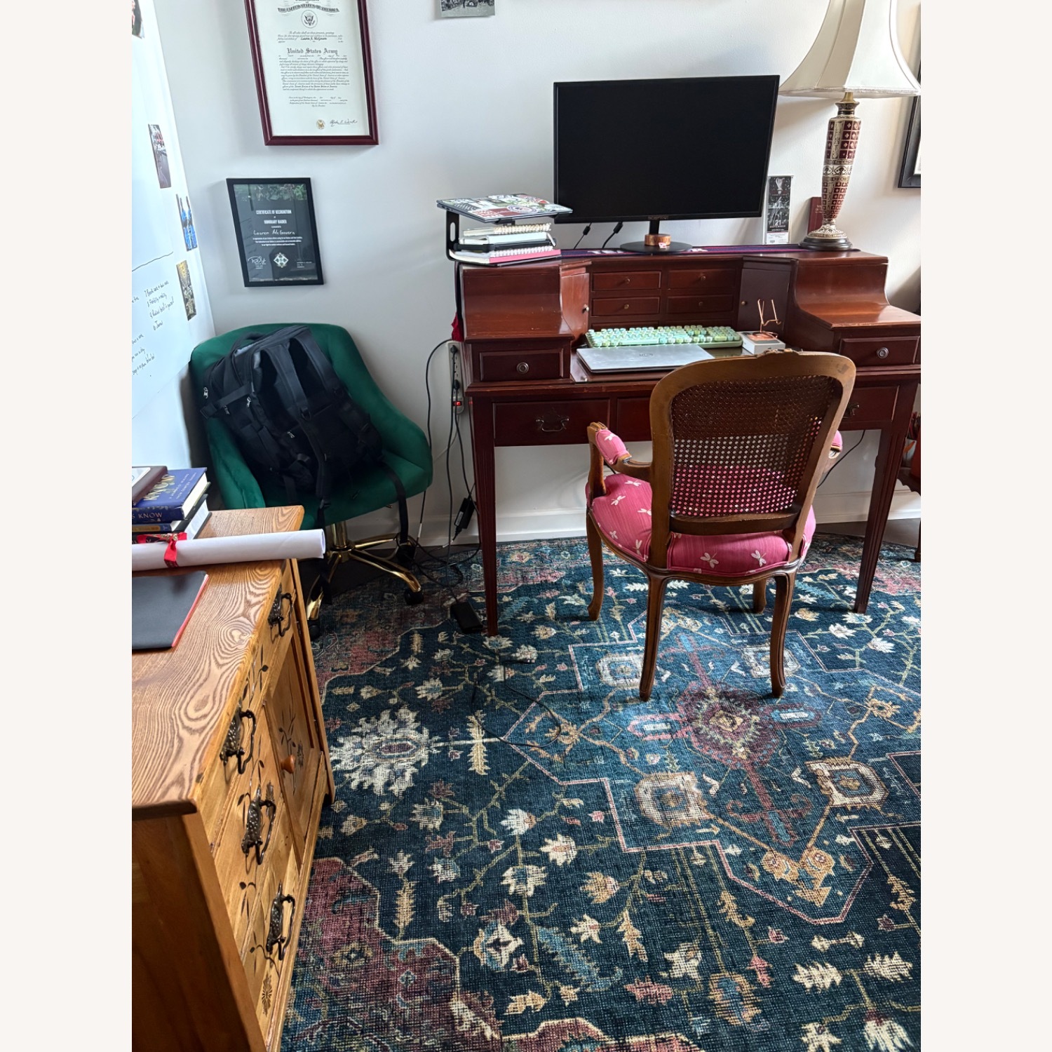Vintage/Antique Dark Brown Wood Desk - image-3