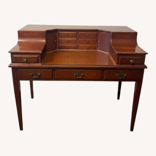 Used Vintage/Antique Dark Brown Wood Desk for sale on AptDeco