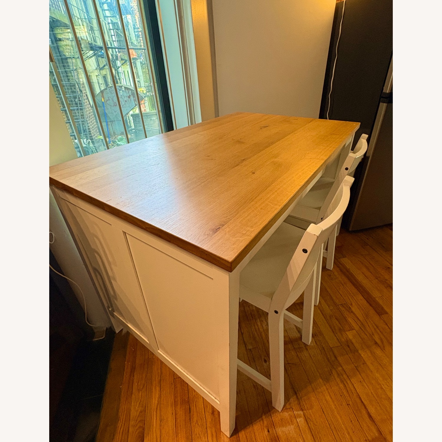 IKEA Light Brown Wood Kitchen Island - image-2