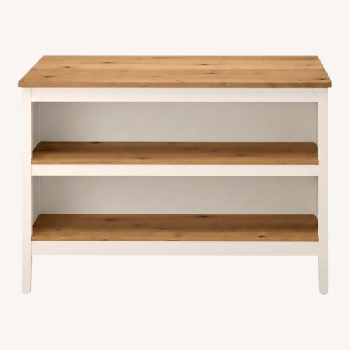 Used IKEA Light Brown Wood Kitchen Island for sale on AptDeco