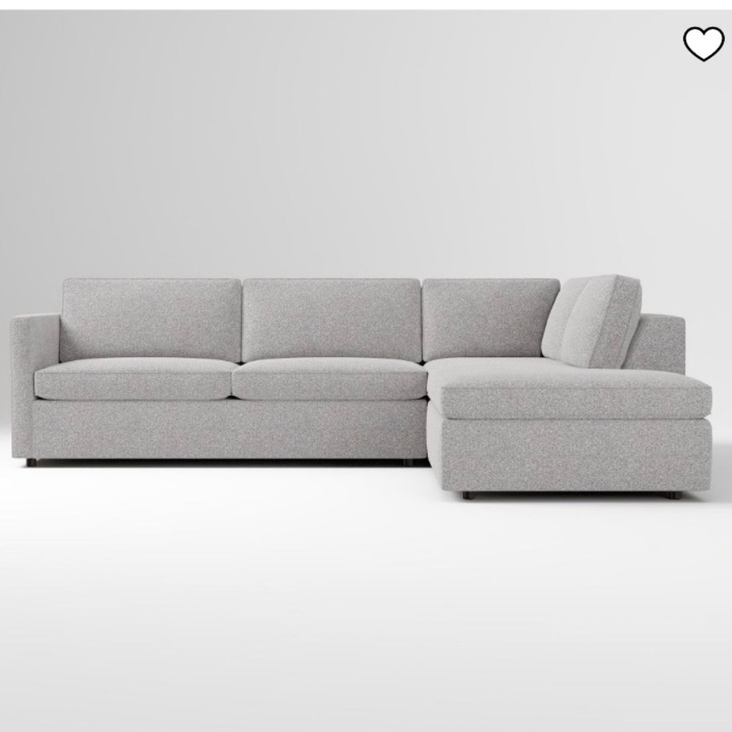 West Elm Harris Light Gray 3+ Piece Sectional - image-3