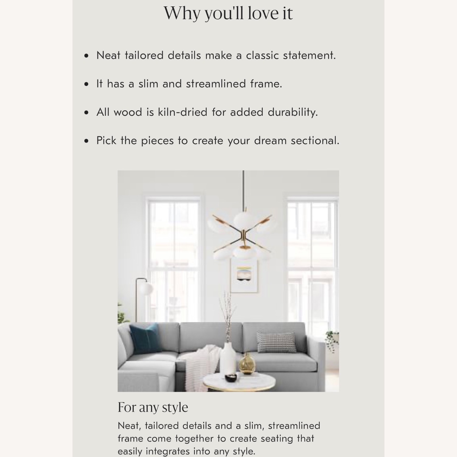 West Elm Harris Light Gray 3+ Piece Sectional - image-10