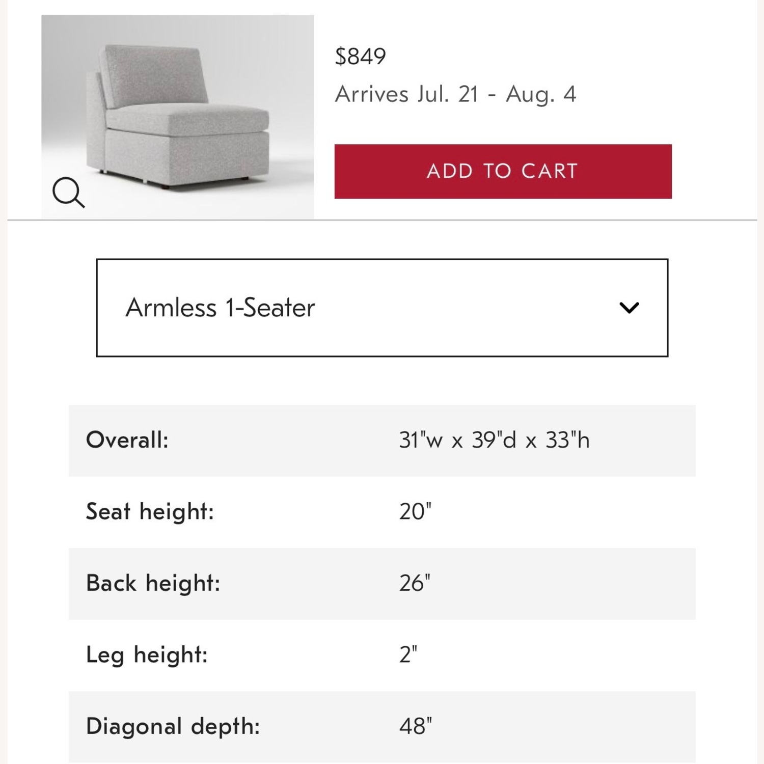 West Elm Harris Light Gray 3+ Piece Sectional - image-8
