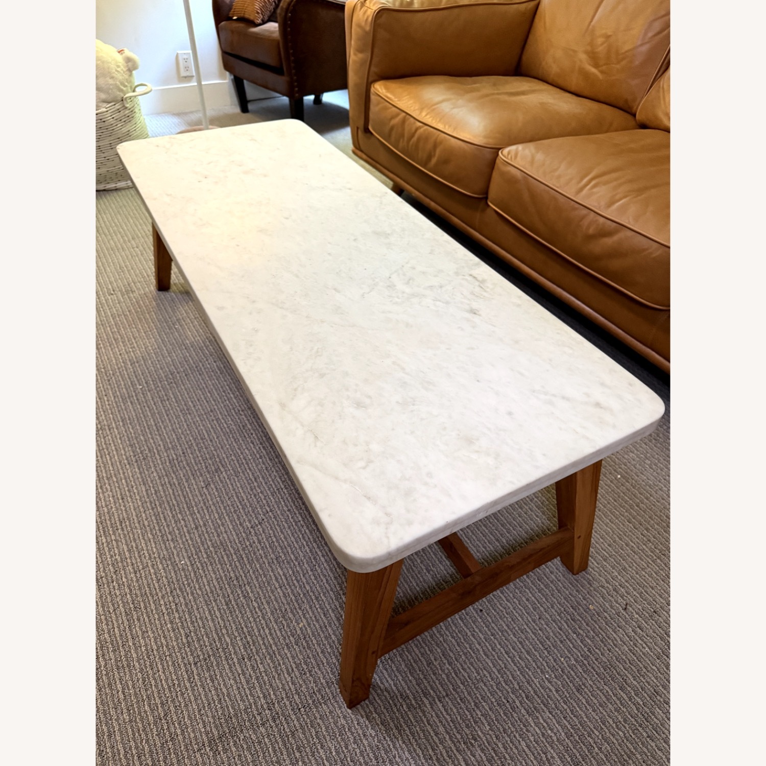 West Elm Reeve White Marble Coffee Table - image-2