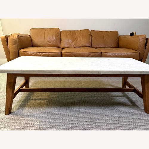 Used West Elm Reeve White Marble Coffee Table for sale on AptDeco
