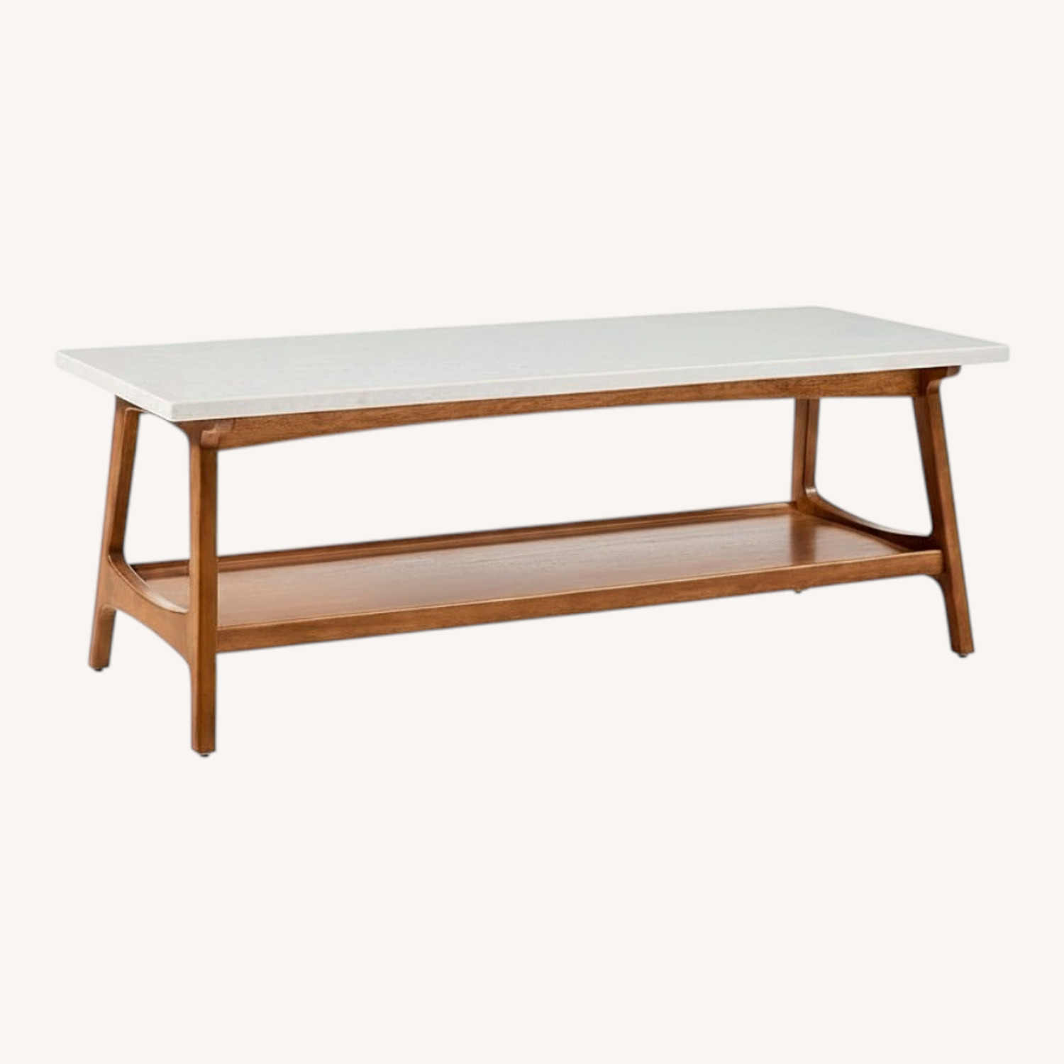West Elm Reeve White Marble Coffee Table - image-0