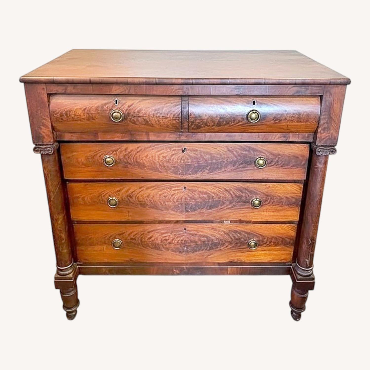 Antique Dark Brown Wood Dresser 1840s-1860s - image-10