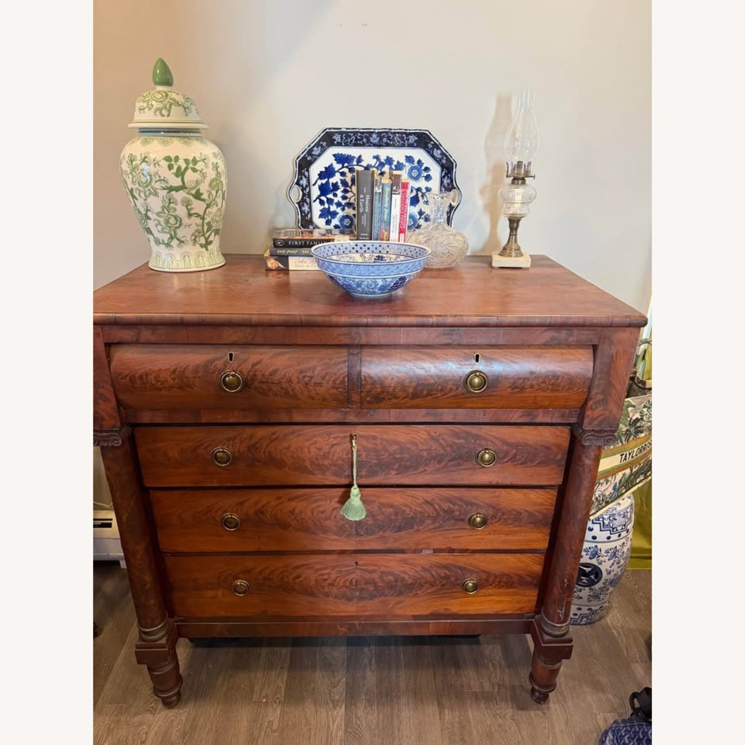 Antique Dark Brown Wood Dresser 1840s-1860s - image-2