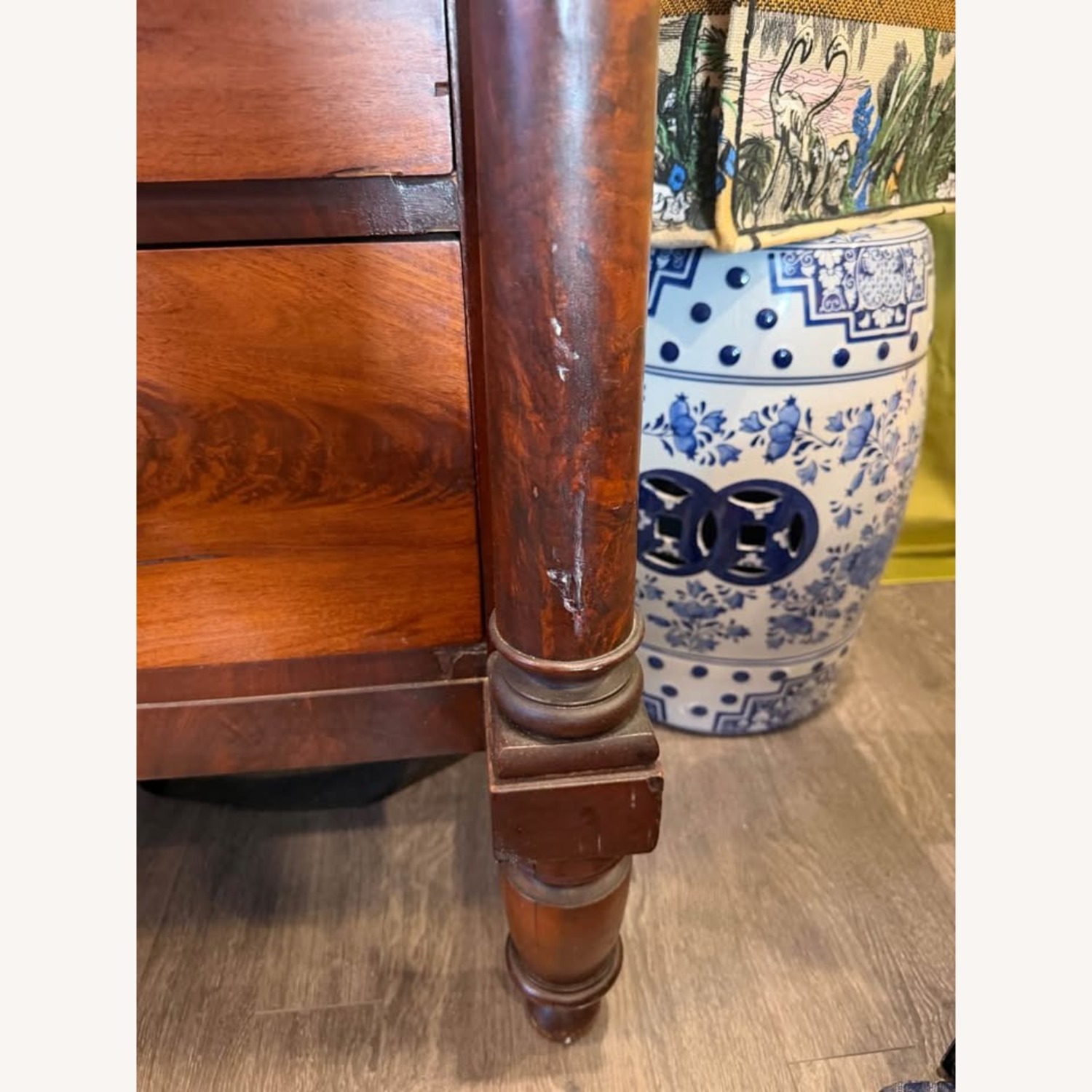 Antique Dark Brown Wood Dresser 1840s-1860s - image-9