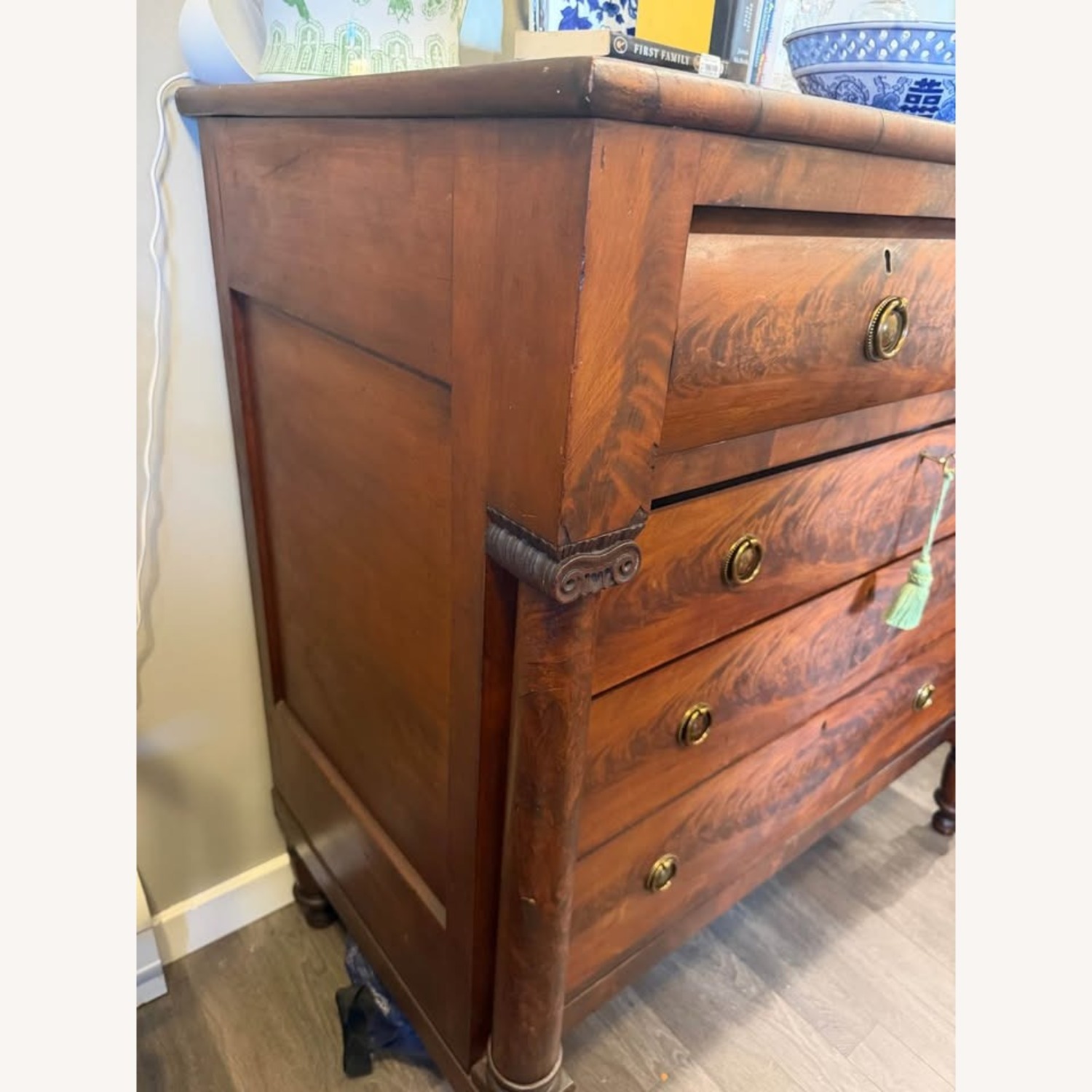 Antique Dark Brown Wood Dresser 1840s-1860s - image-7