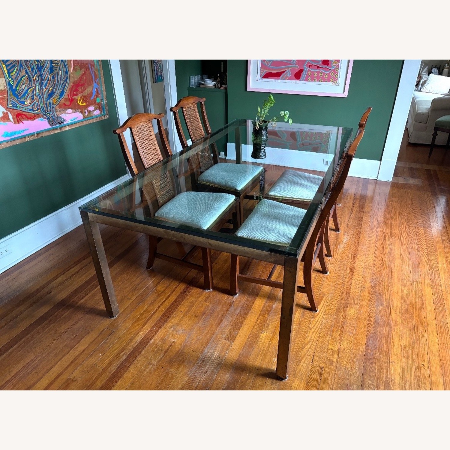 Antique Brass Dining Table - image-1