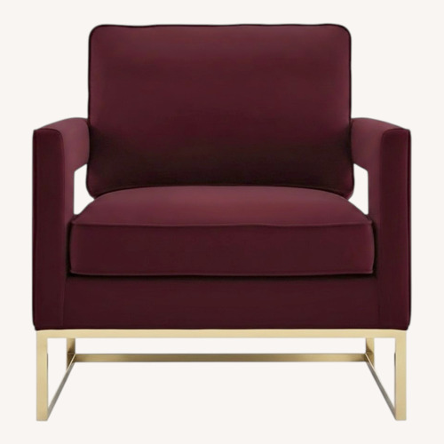 Used Red Suede AccentChair With Pillow  for sale on AptDeco