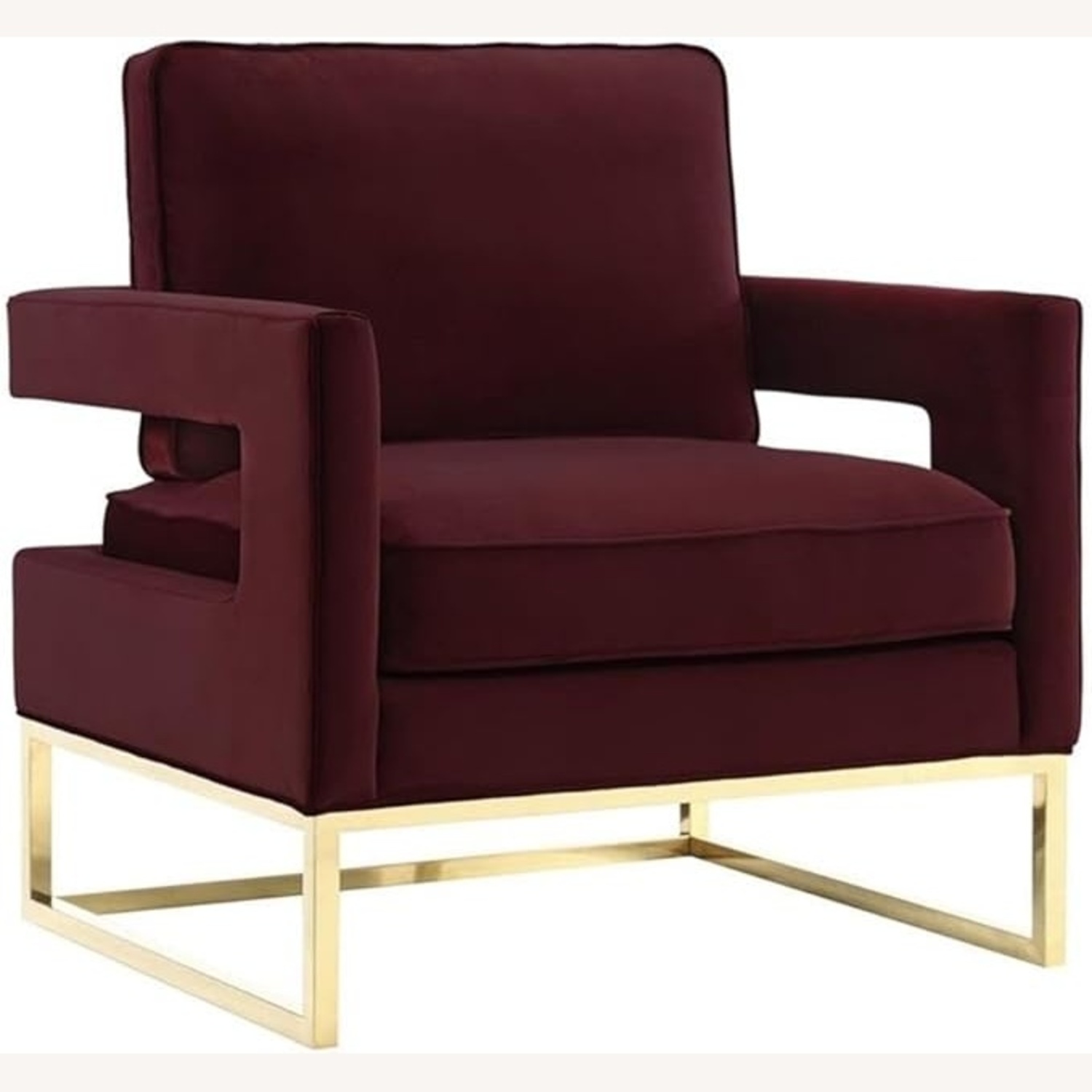 Red Suede AccentChair With Pillow  - image-6