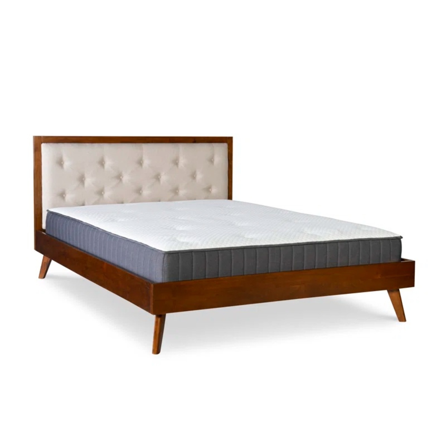 Mathiatis Mid Century Modern Tufted Platform Bed - image-7