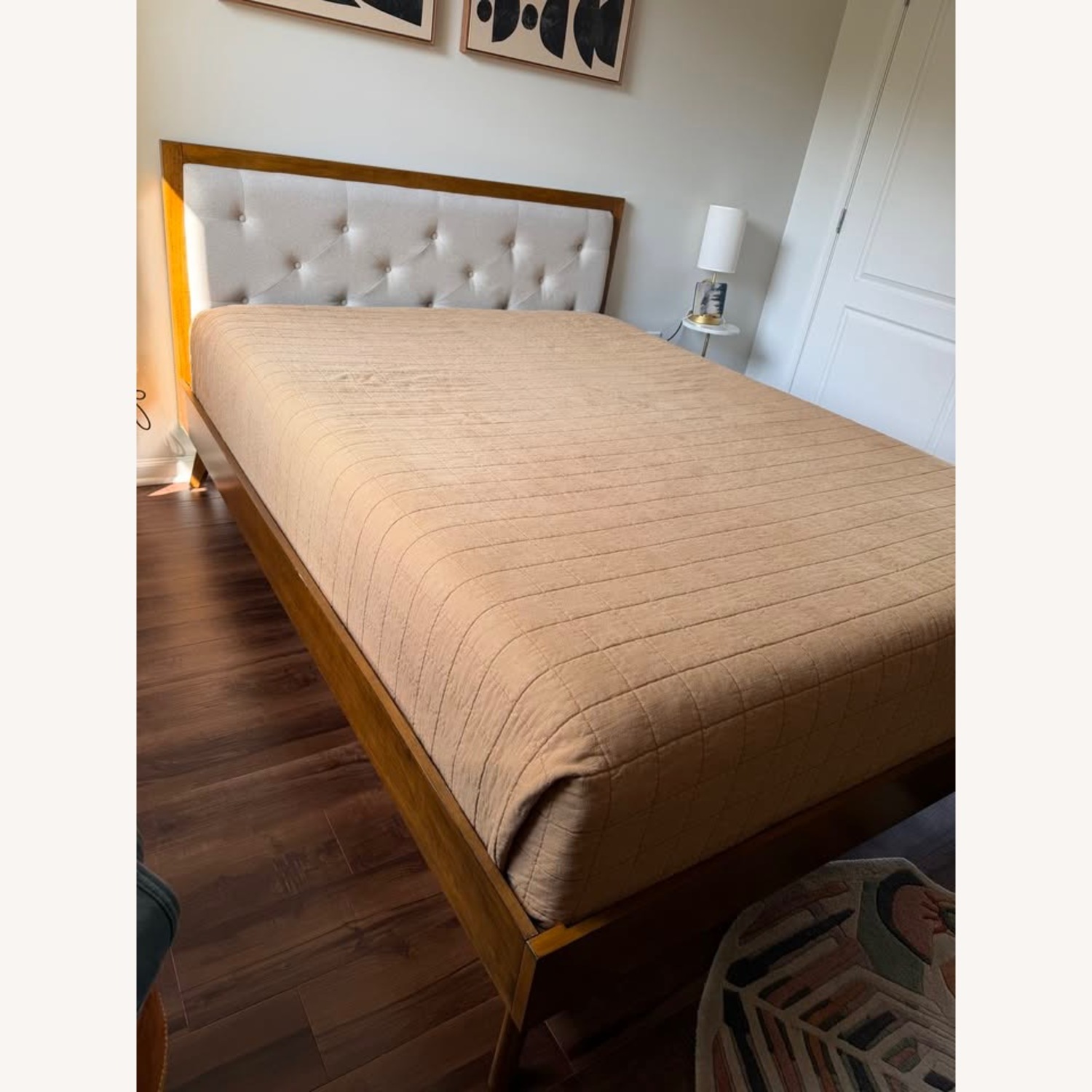 Mathiatis Mid Century Modern Tufted Platform Bed - image-1