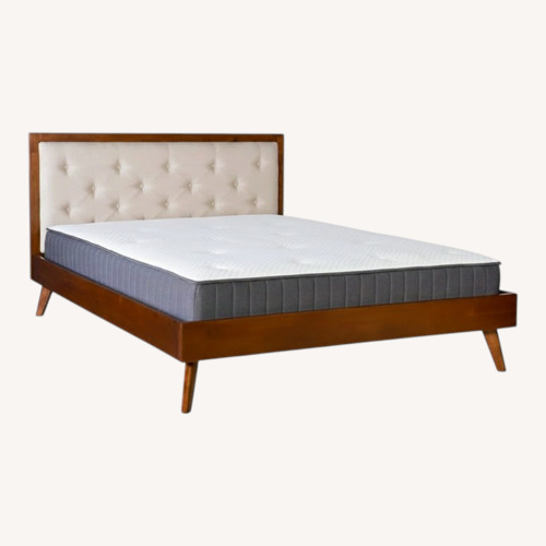 Used Mathiatis Mid Century Modern Tufted Platform Bed for sale on AptDeco