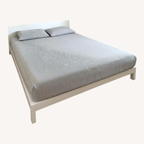 Used CB2 Dondra King Platform Bed – White Steel for sale on AptDeco