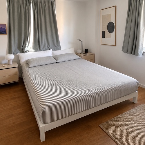 Used CB2 Dondra King Platform Bed – White Steel for sale on AptDeco