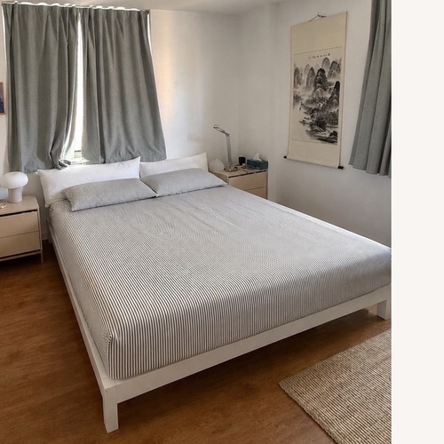 Used CB2 Dondra King Platform Bed – White Steel for sale on AptDeco