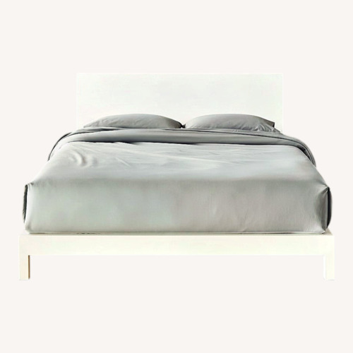 Used CB2 Dondra King Platform Bed ā White Steel for sale on AptDeco
