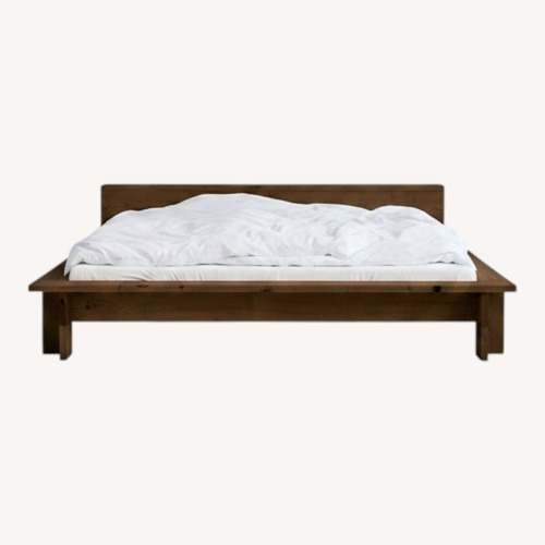 Used Gestalt New York Hem Bed Dark Brown Wood King Bed for sale on AptDeco