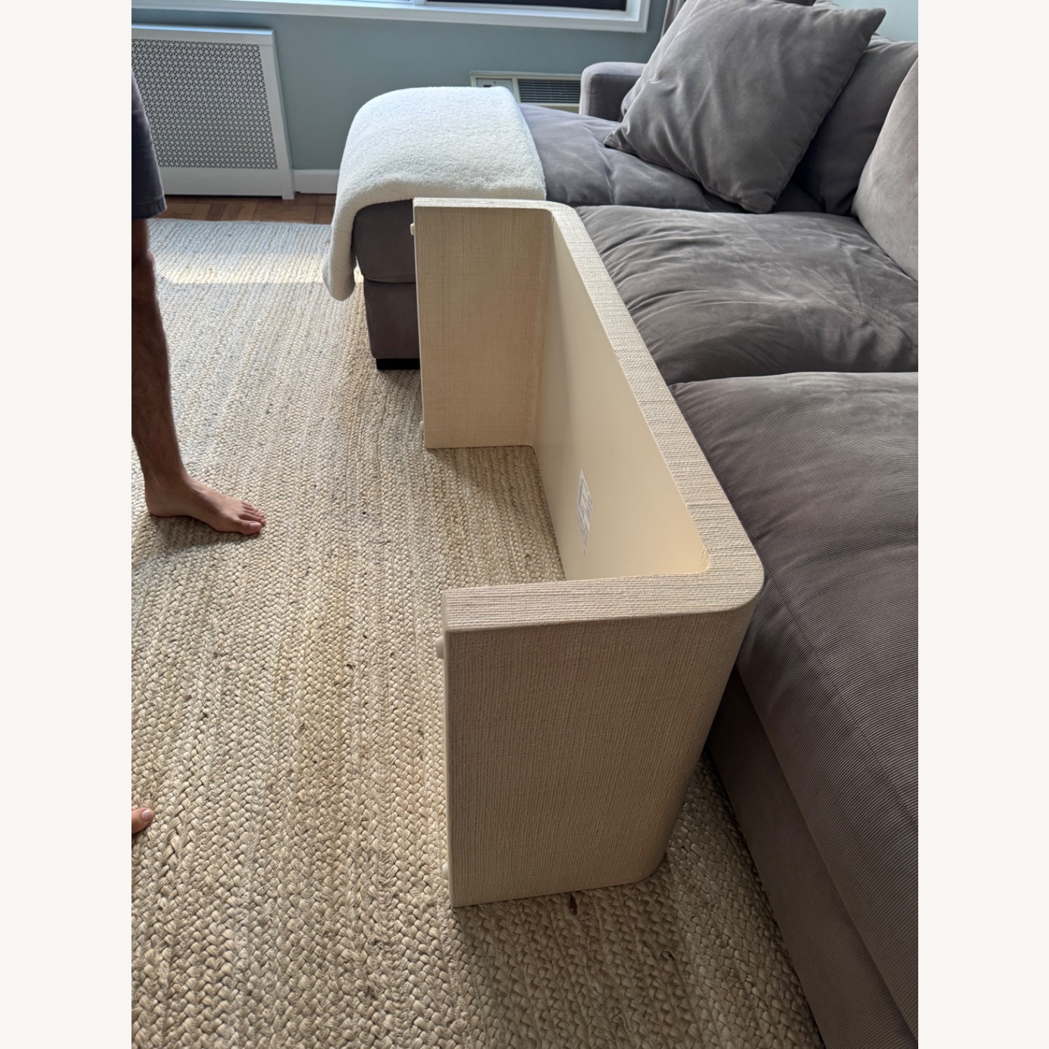 West Elm Solstice Painted Raffia Low Coffee Table (44") - image-3