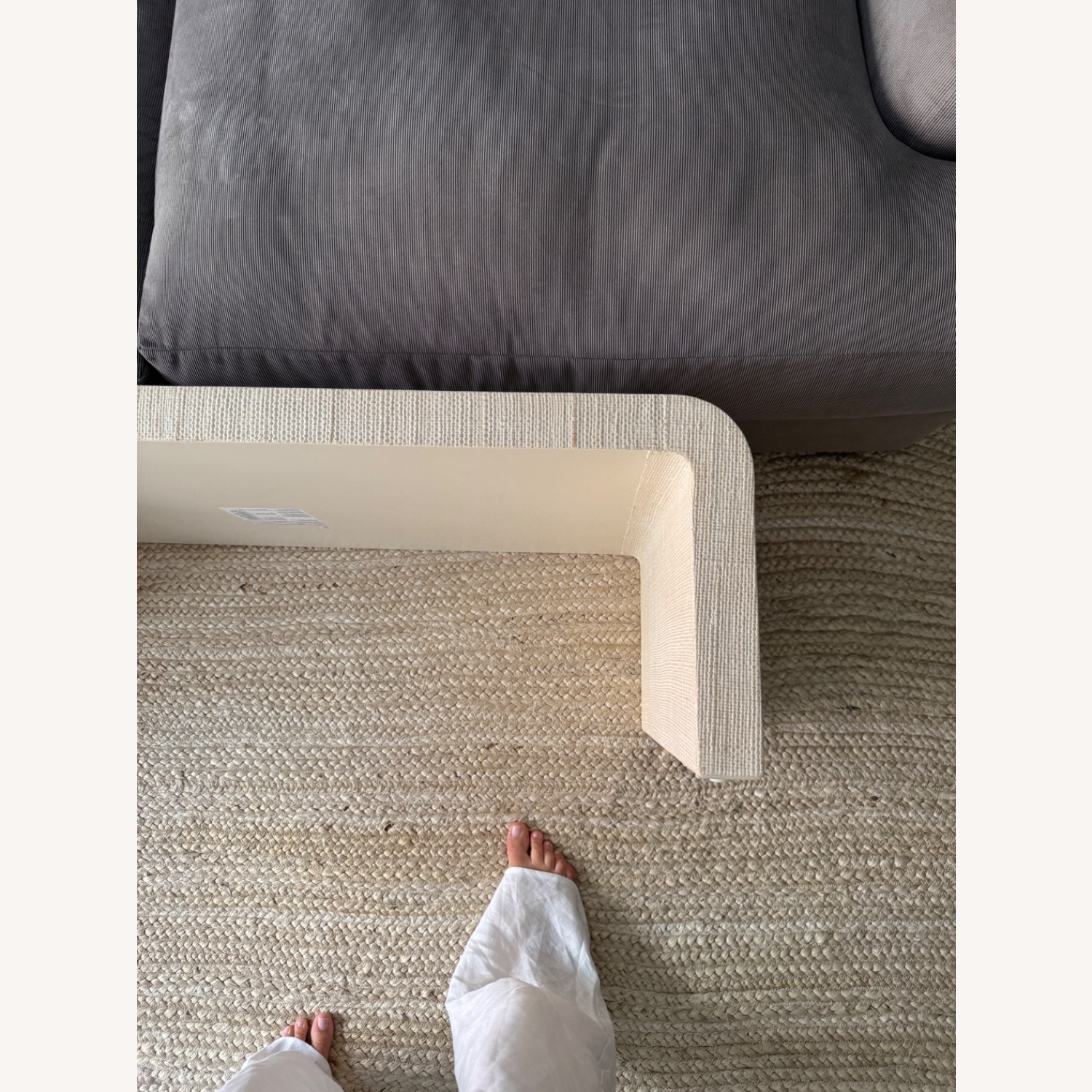 West Elm Solstice Painted Raffia Low Coffee Table (44") - image-6