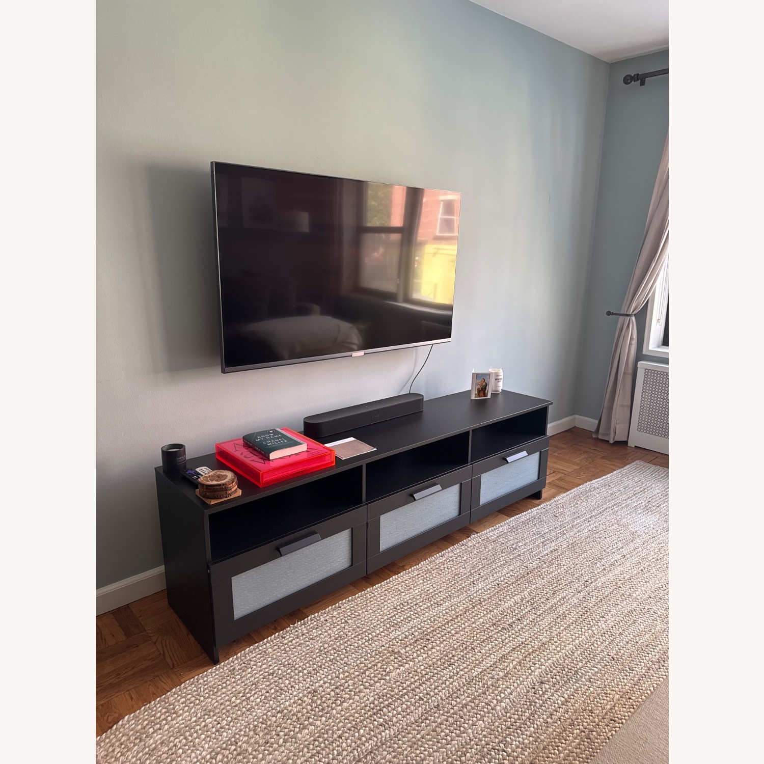 IKEA BRIMNES Black Wood Media Storage - image-2