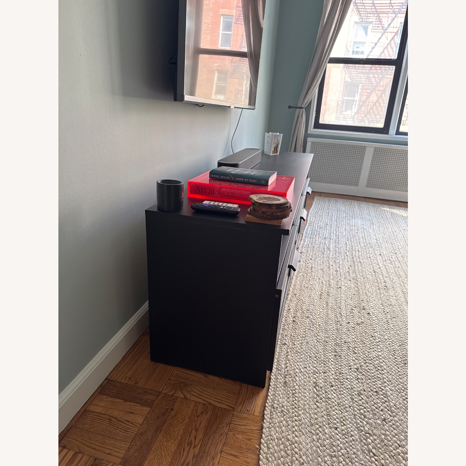 IKEA BRIMNES Black Wood Media Storage - image-3