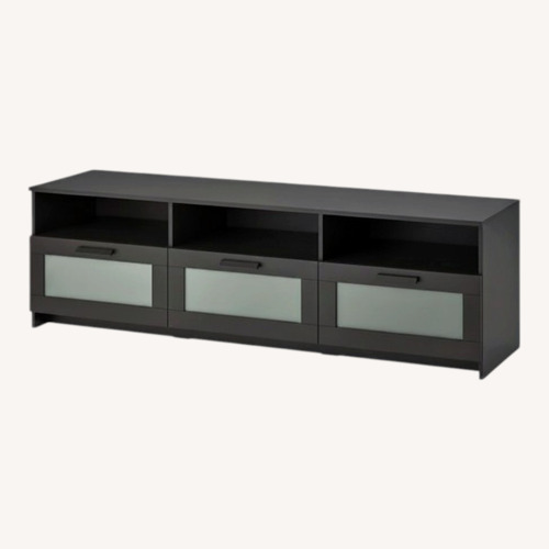 Used IKEA BRIMNES Black Wood Media Storage for sale on AptDeco