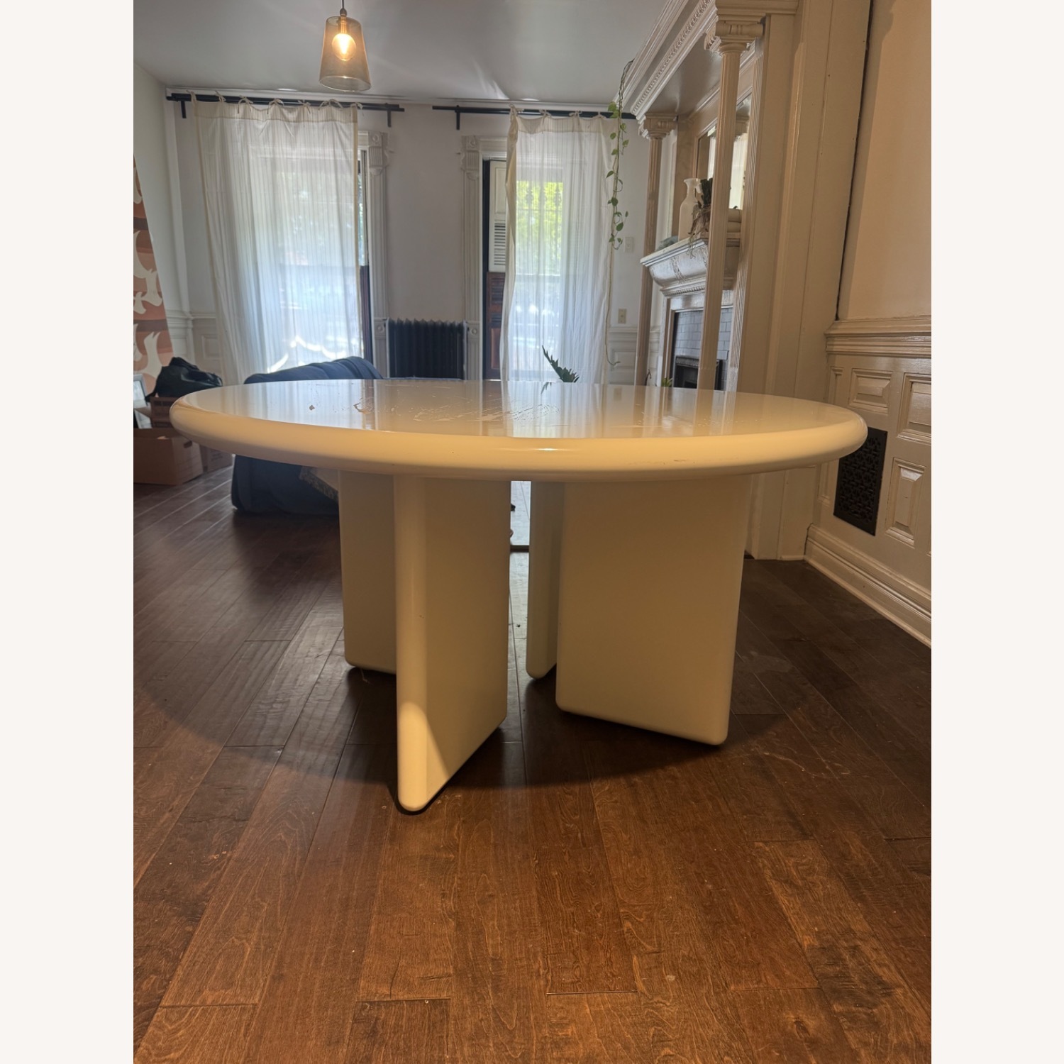 White Wood Dining Table - image-2