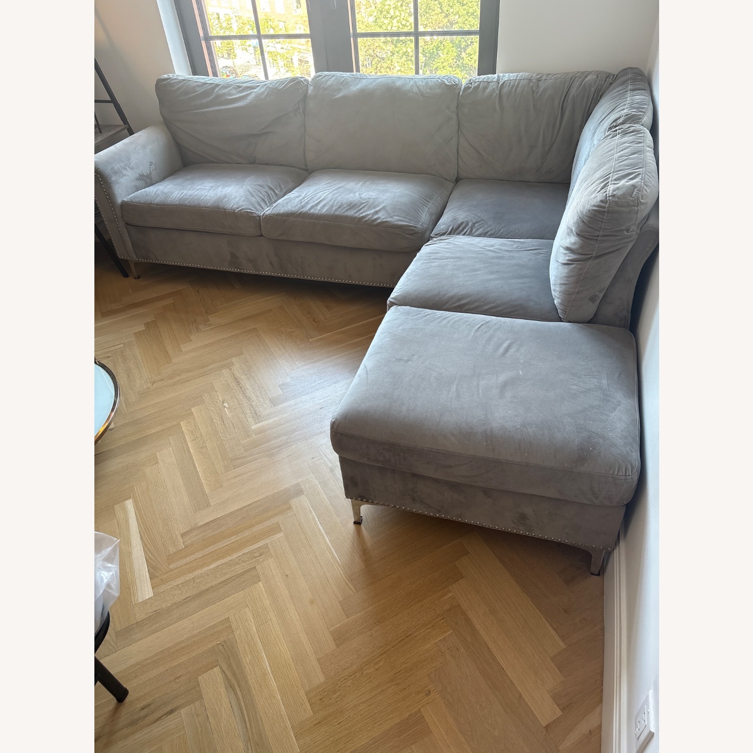 Light Gray Fabric 2 Piece Sectional - image-3