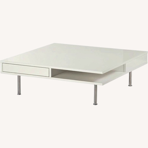 Used IKEA Toftervd White Glossy Coffee Table  for sale on AptDeco