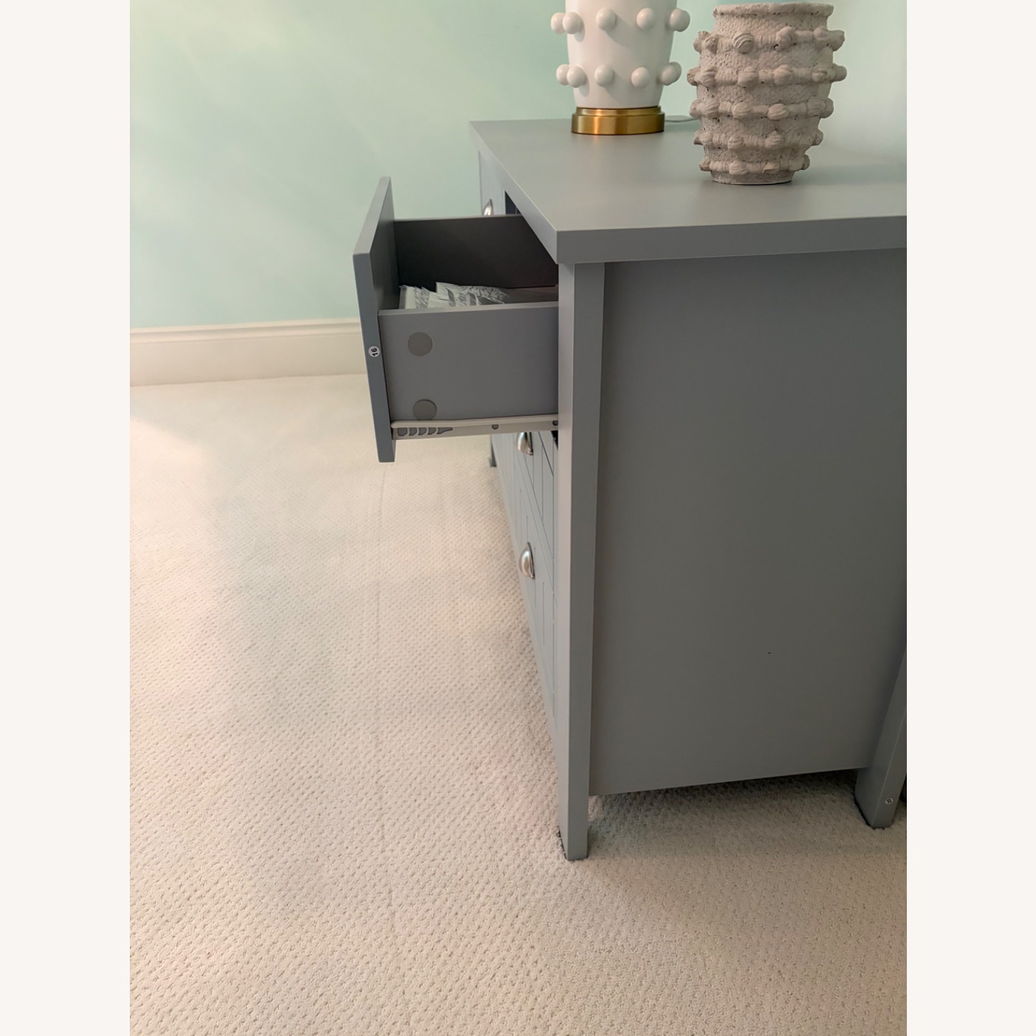 Blue Double Dresser Bedroom Storage Cabinet - image-5