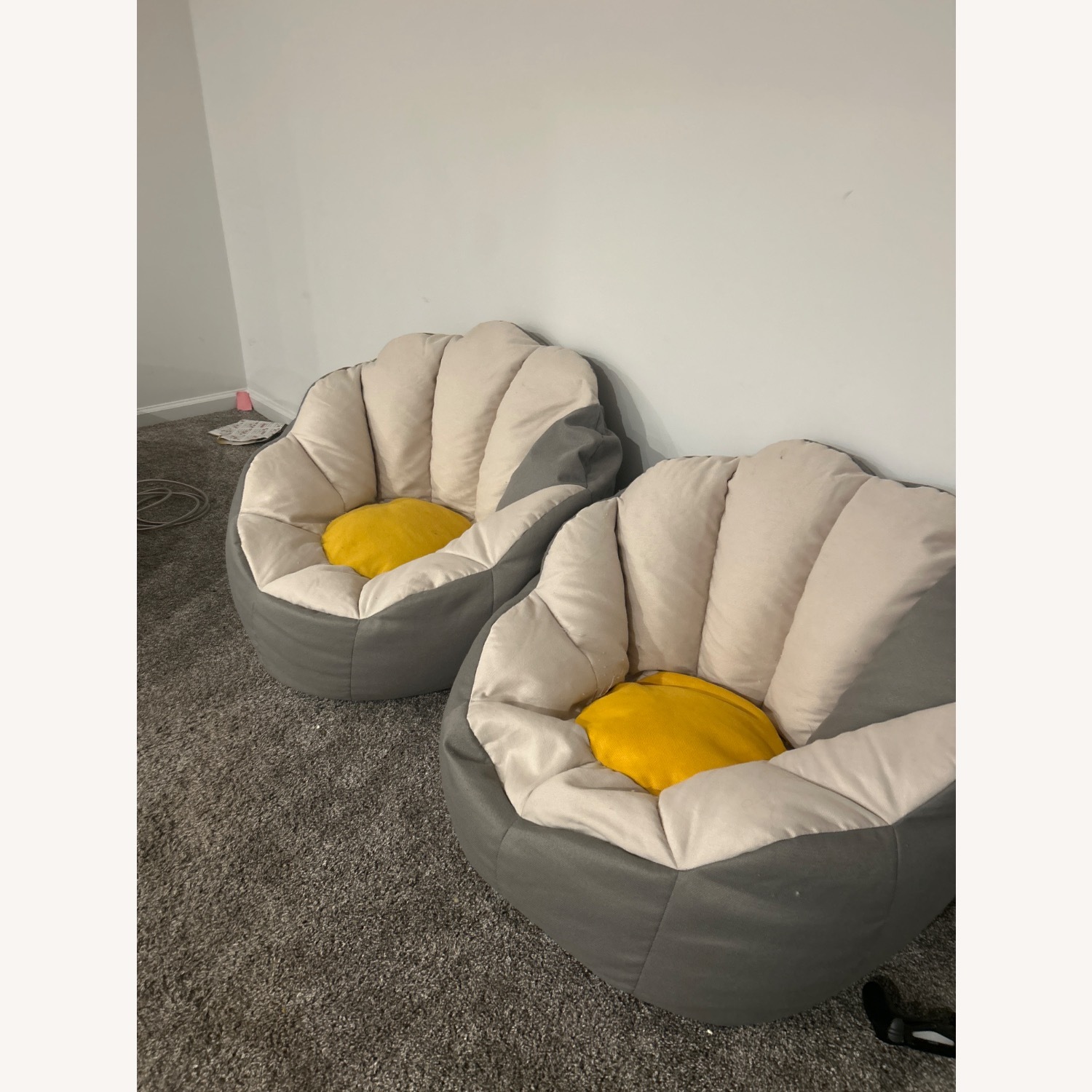 White Fabric Play Chairs - image-2