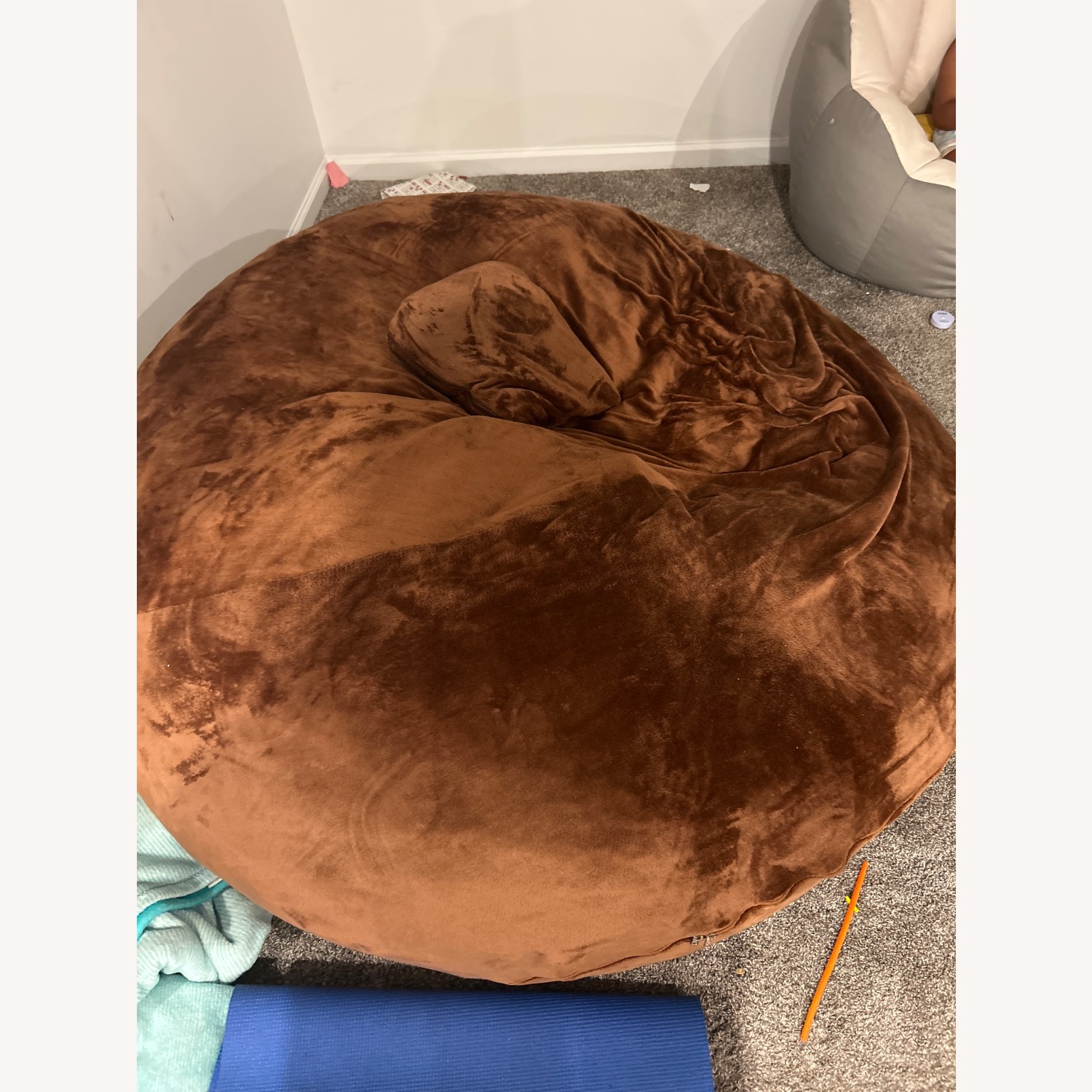 Dark Brown Fabric Play Chair - image-3