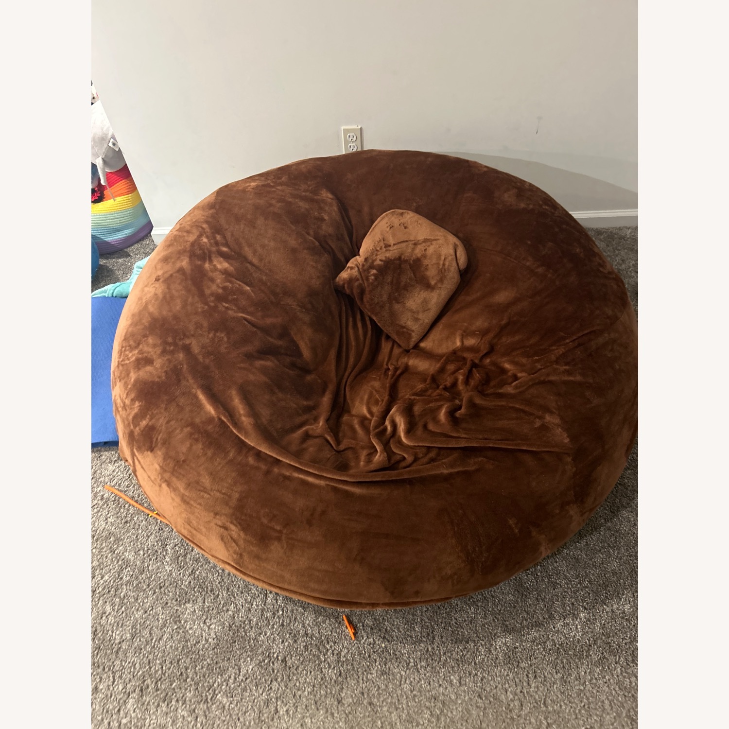 Dark Brown Fabric Play Chair - image-1