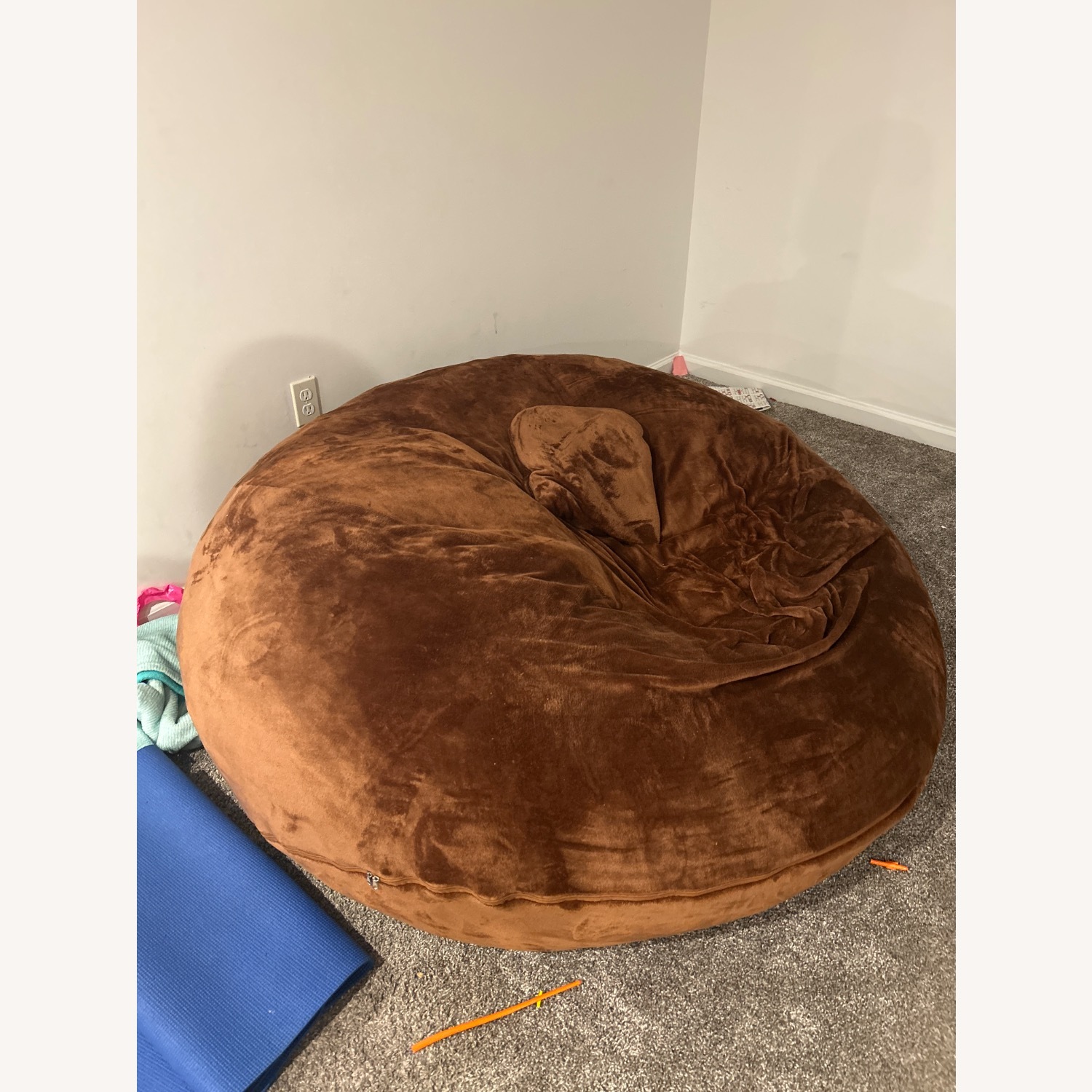 Dark Brown Fabric Play Chair - image-2