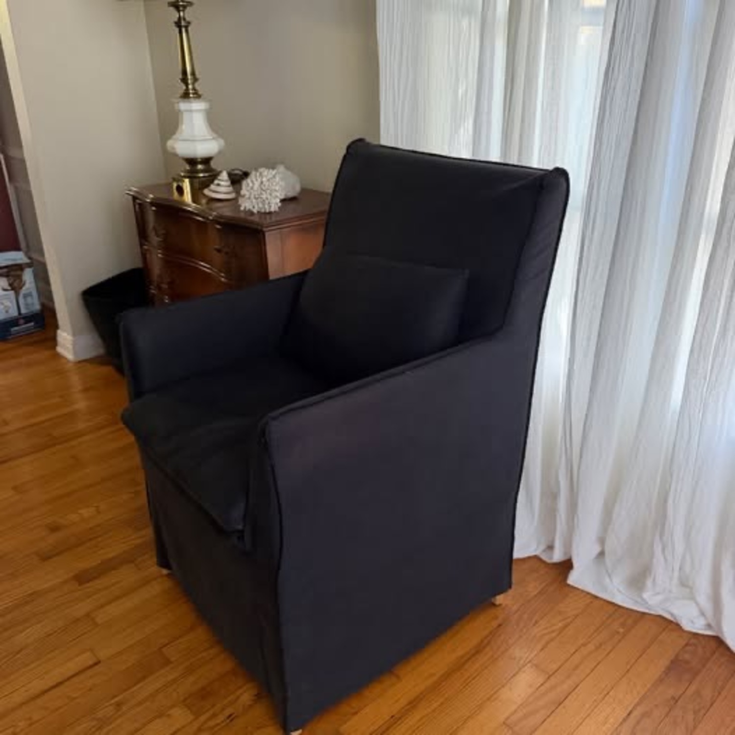 Harbour Furniture Dark Gray Linen Dining Chair - image-2