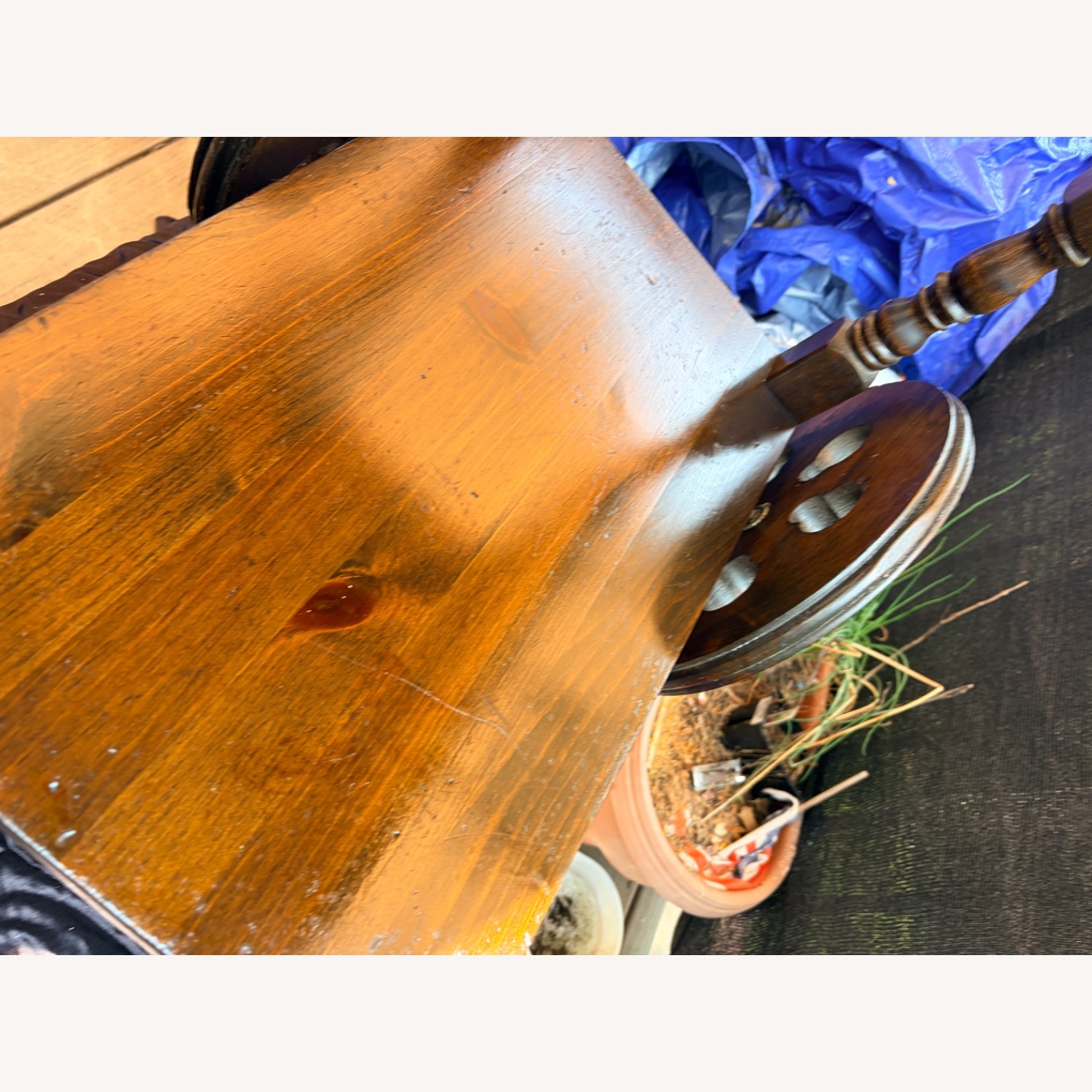 Vintage Rolling Tea Cart/Bar with Stenciling - image-9
