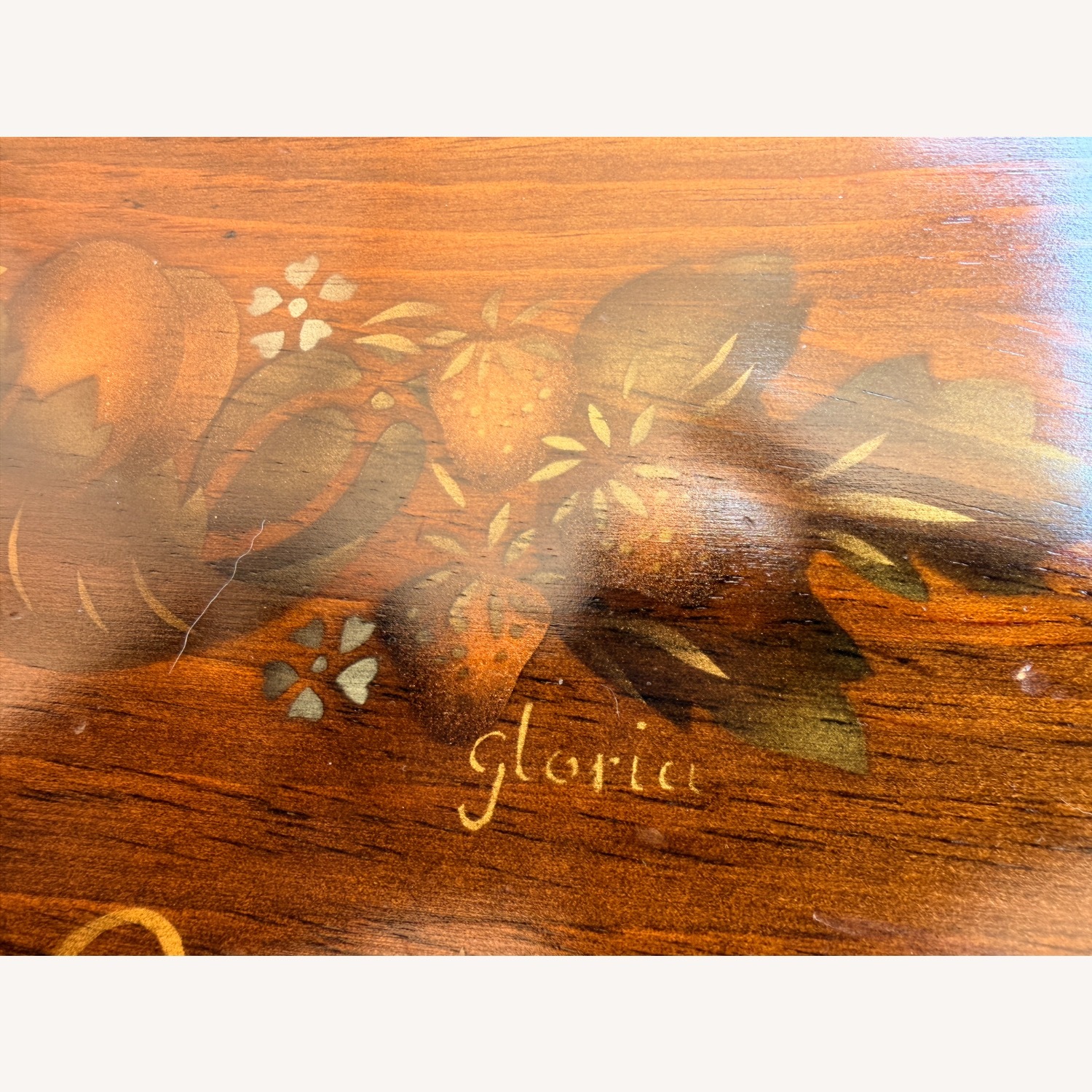 Vintage Rolling Tea Cart/Bar with Stenciling - image-4