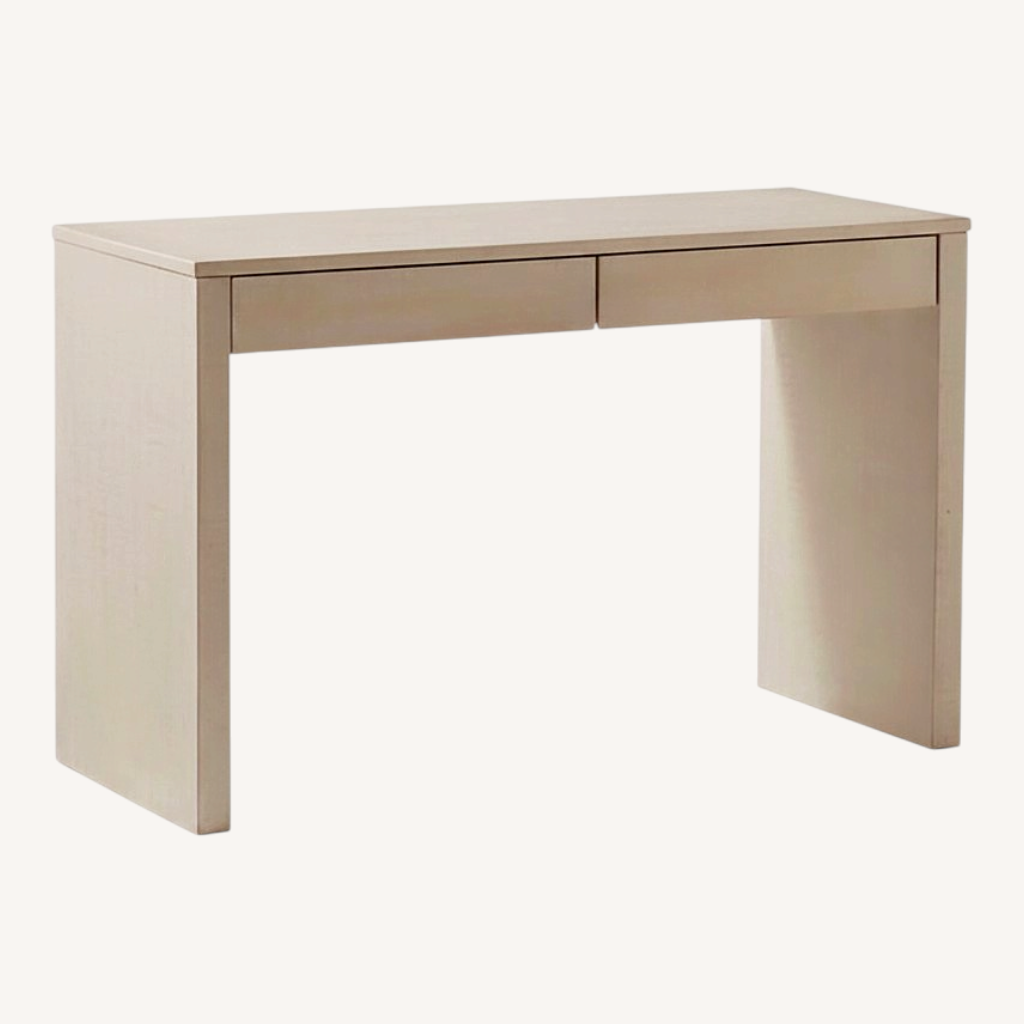 Image of CB2 Runway 2-drawer Lacquered Grasscloth Desk