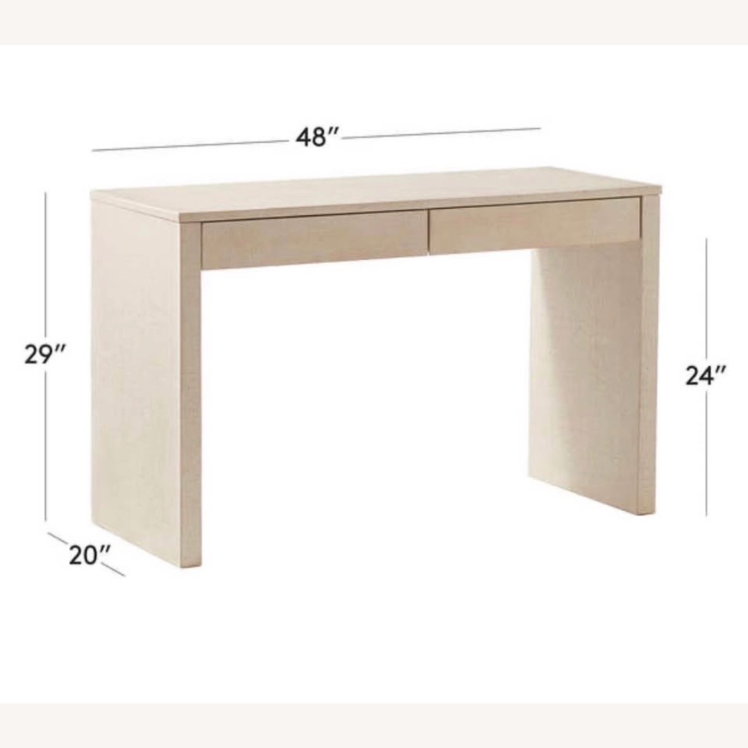 CB2 Runway 2-Drawer Lacquered Grasscloth Desk - image-4